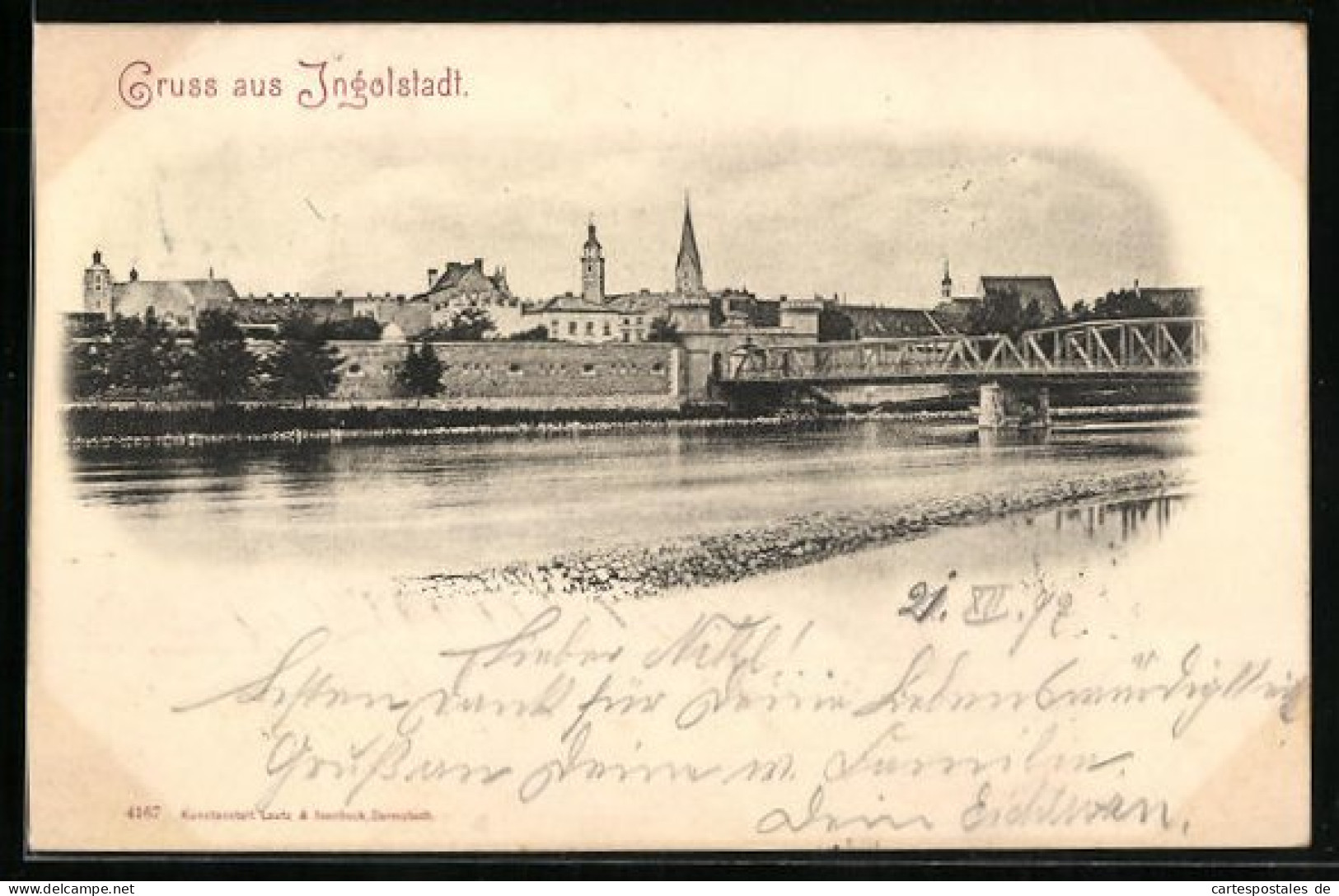 AK Ingolstadt, Uferpartie Mit Brücke  - Ingolstadt
