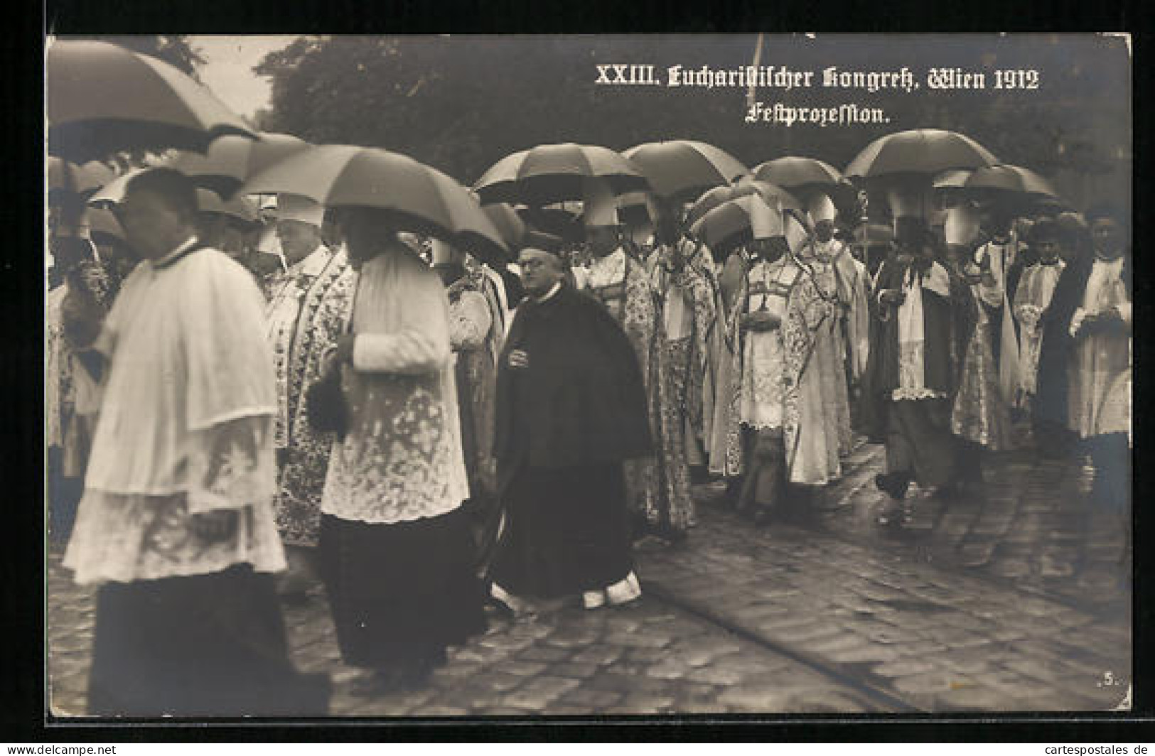 AK Wien, XXIII. Eucharistischer Kongress 1912, Festprozession, Geistliche  - Autres & Non Classés