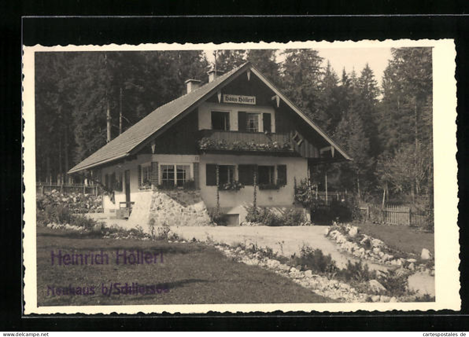 Foto-AK Neuhaus B. Schliersee, Gasthaus Haus Höllerl  - Schliersee