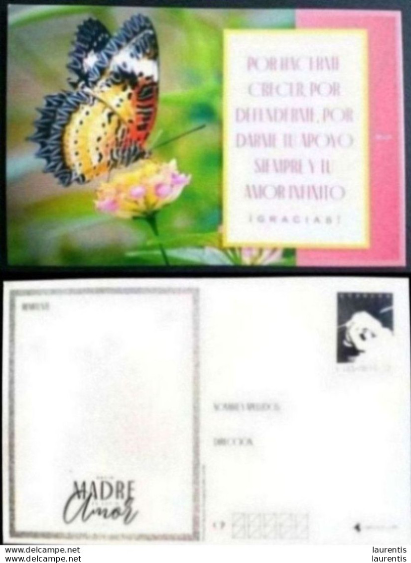 783  Butterflies - Papillons - Roses - 2021 - Postal Stationery - Cb - 2,50 . - Schmetterlinge