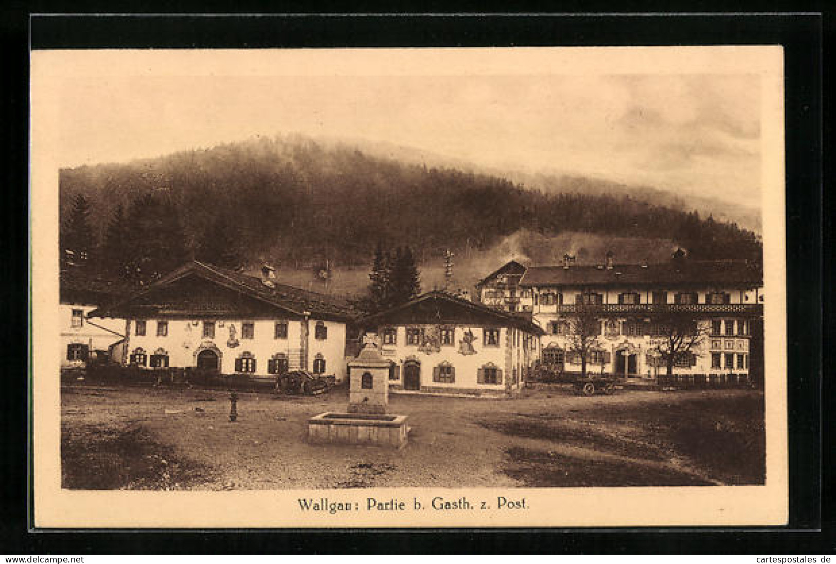 AK Wallgau, Partie Beim Gasthaus Zur Post  - Sonstige & Ohne Zuordnung