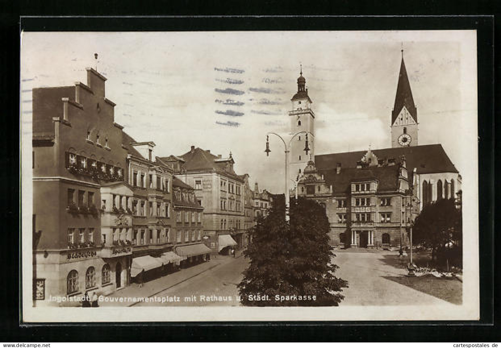 AK Ingolstadt, Gouvernementsplatz Mit Rathaus Und Städt. Sparkasse  - Ingolstadt