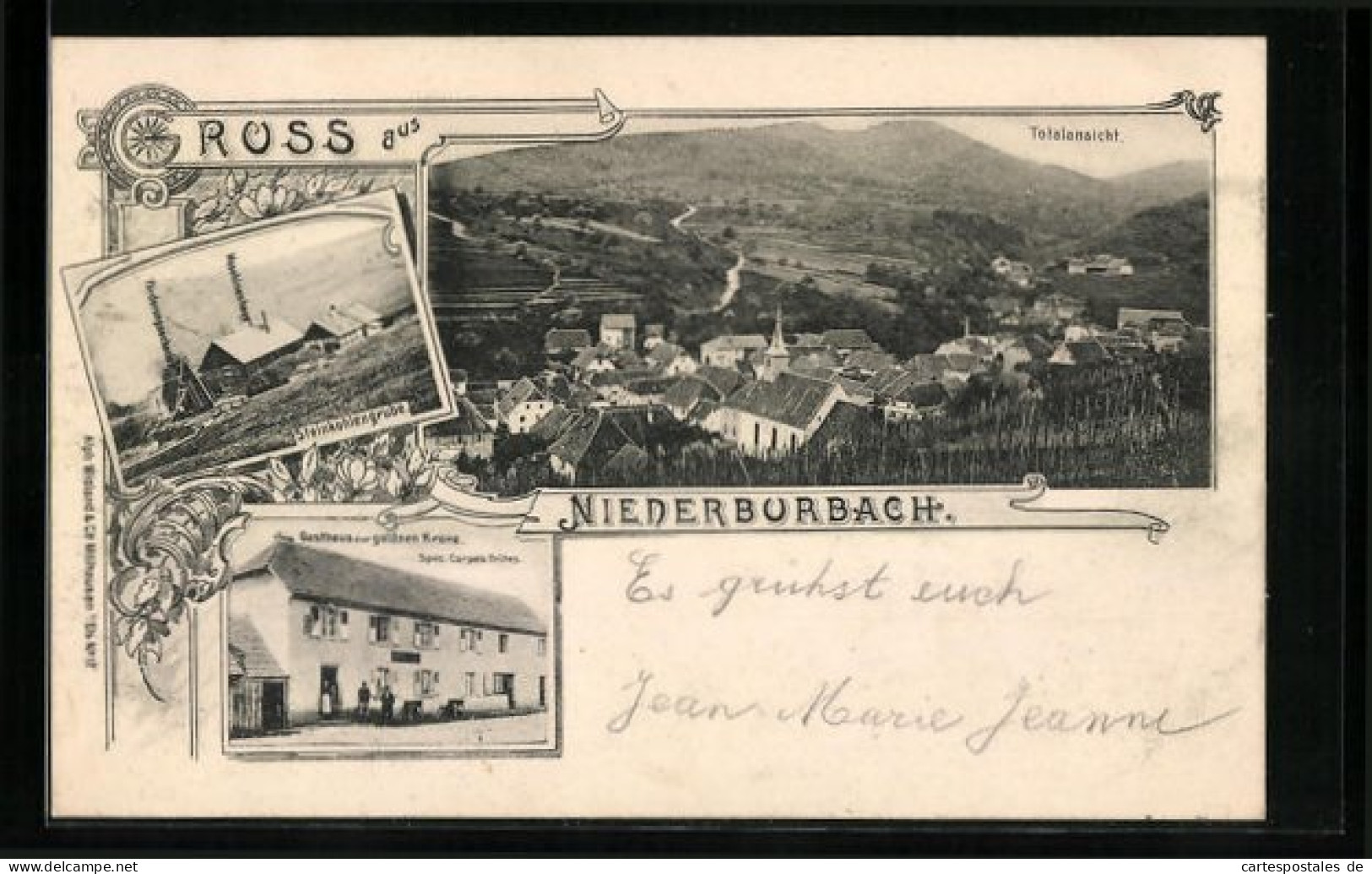 CPA Niederburbach, Gasthaus Z. Goldnen Krone, Steinkohlengrube, Vue Générale  - Other & Unclassified