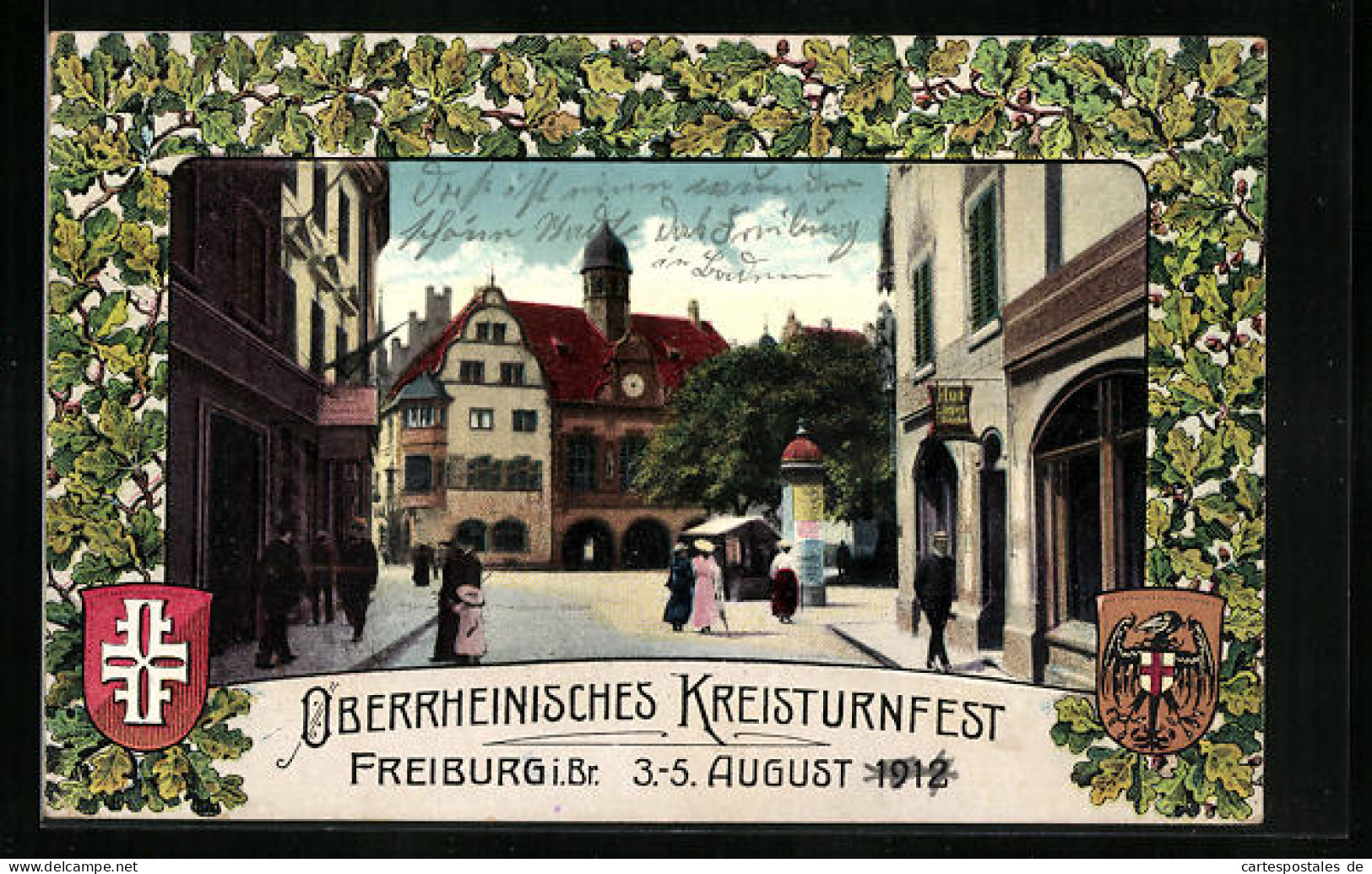 AK Freiburg I. Br., Oberrheinisches Kreisturnfest 1912, Strassenpartie  - Autres & Non Classés