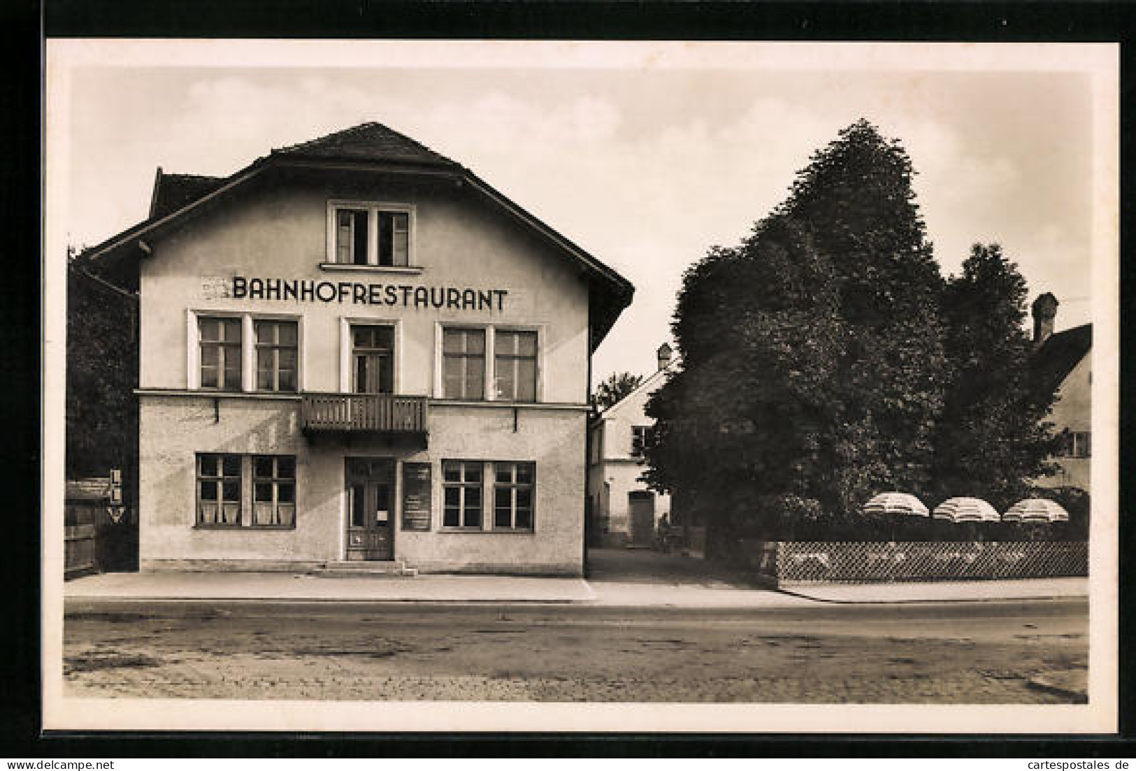 AK Landsberg A. L., Bahnhofsrestaurant V. Franz Xaver Bader  - Landsberg