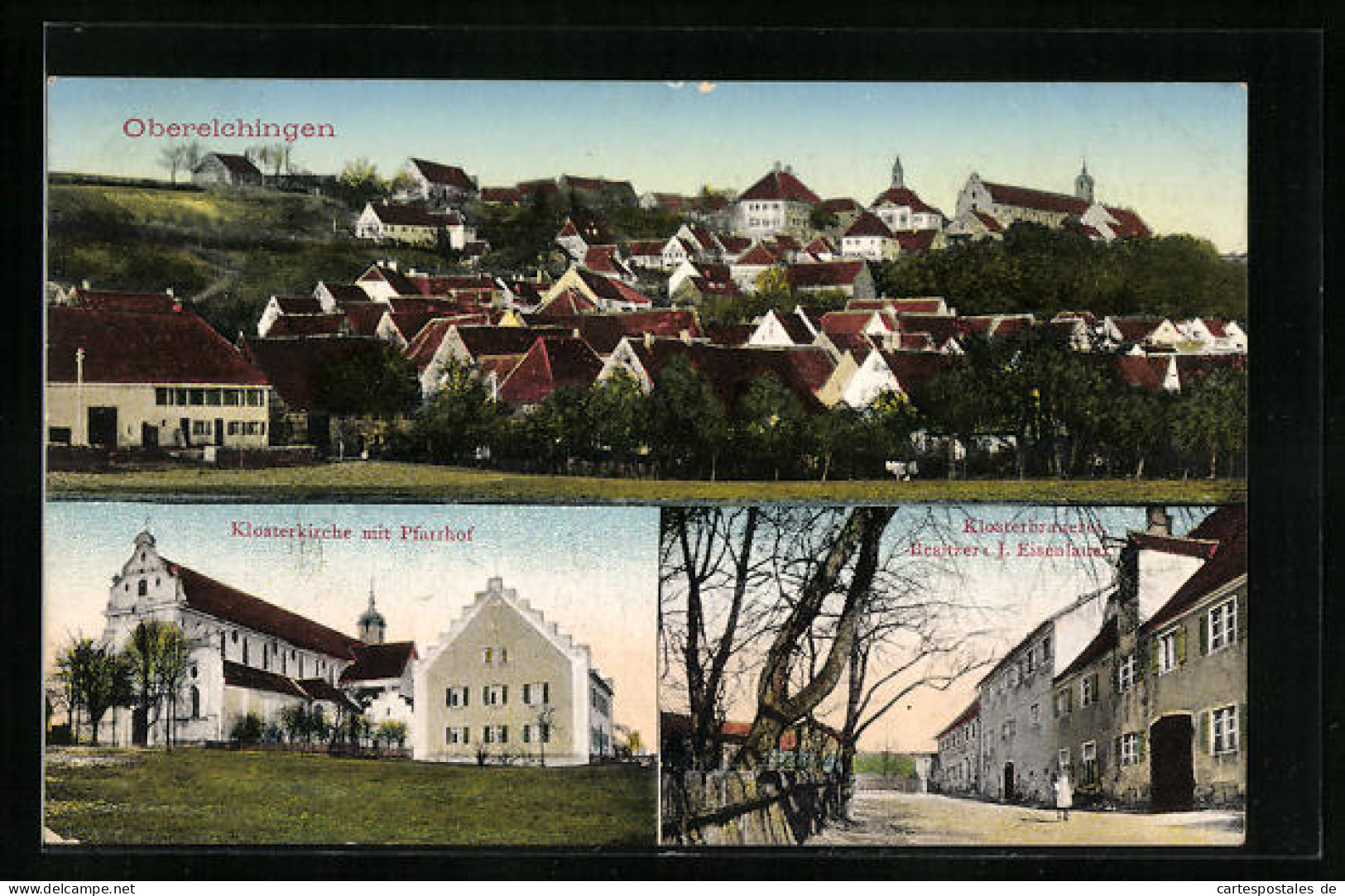 AK Oberelchingen, Klosterbrauerei Von J. Eisenlauer, Klosterkirche Mit Pfarrhof  - Sonstige & Ohne Zuordnung