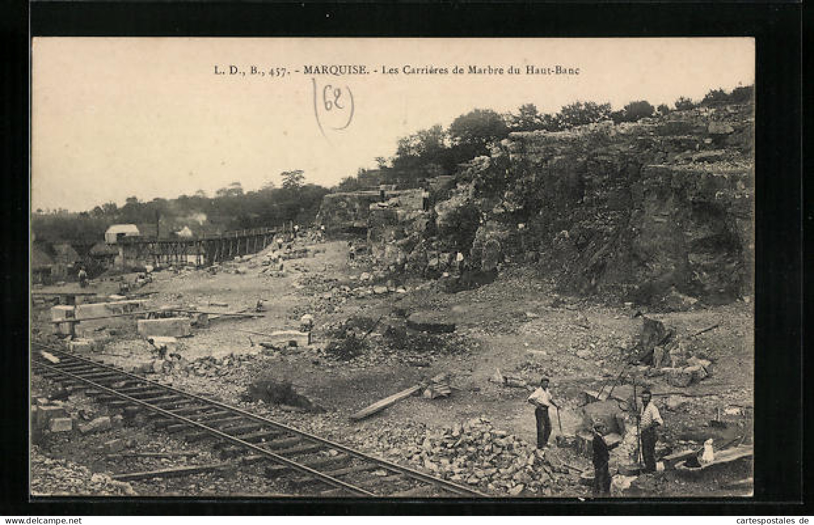 CPA Marquise, Les Carrieres De Marbre Du Haut-Banc, Carrière  - Marquise