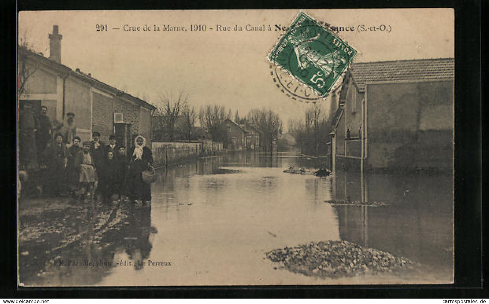 CPA Neuilly-Plaisance, Crue De La Marne 1910, Rue Du Canal, Inondation  - Neuilly Sur Marne