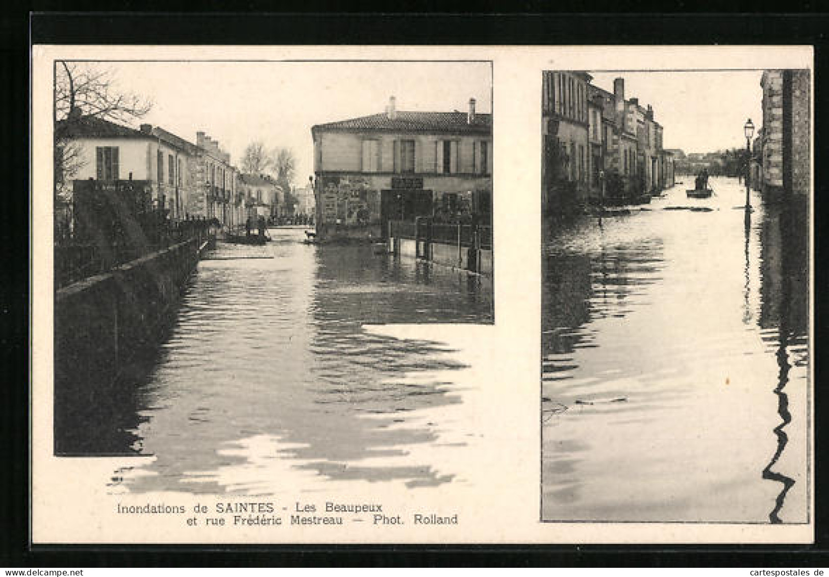 CPA Saintes, Inondations, Les Beaupeux Et Rue Frederic Mestreau, Inondation  - Saintes