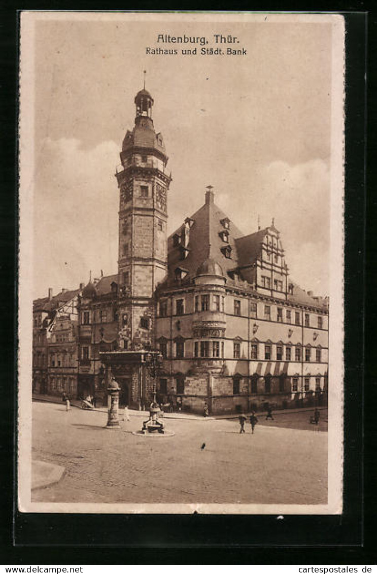 AK Altenburg / Thür., Rathaus Und Städtische Bank  - Altenburg