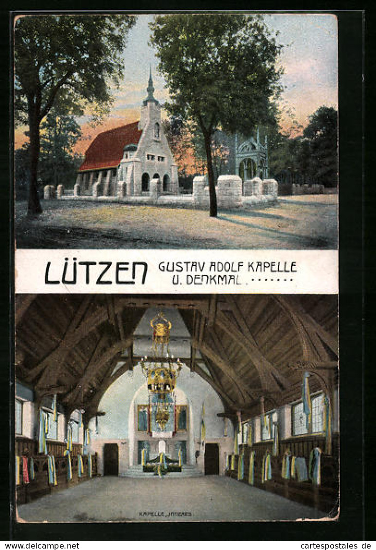 AK Lützen, Gustav Adolf Kapelle Und Denkmal, Innenansicht  - Lützen