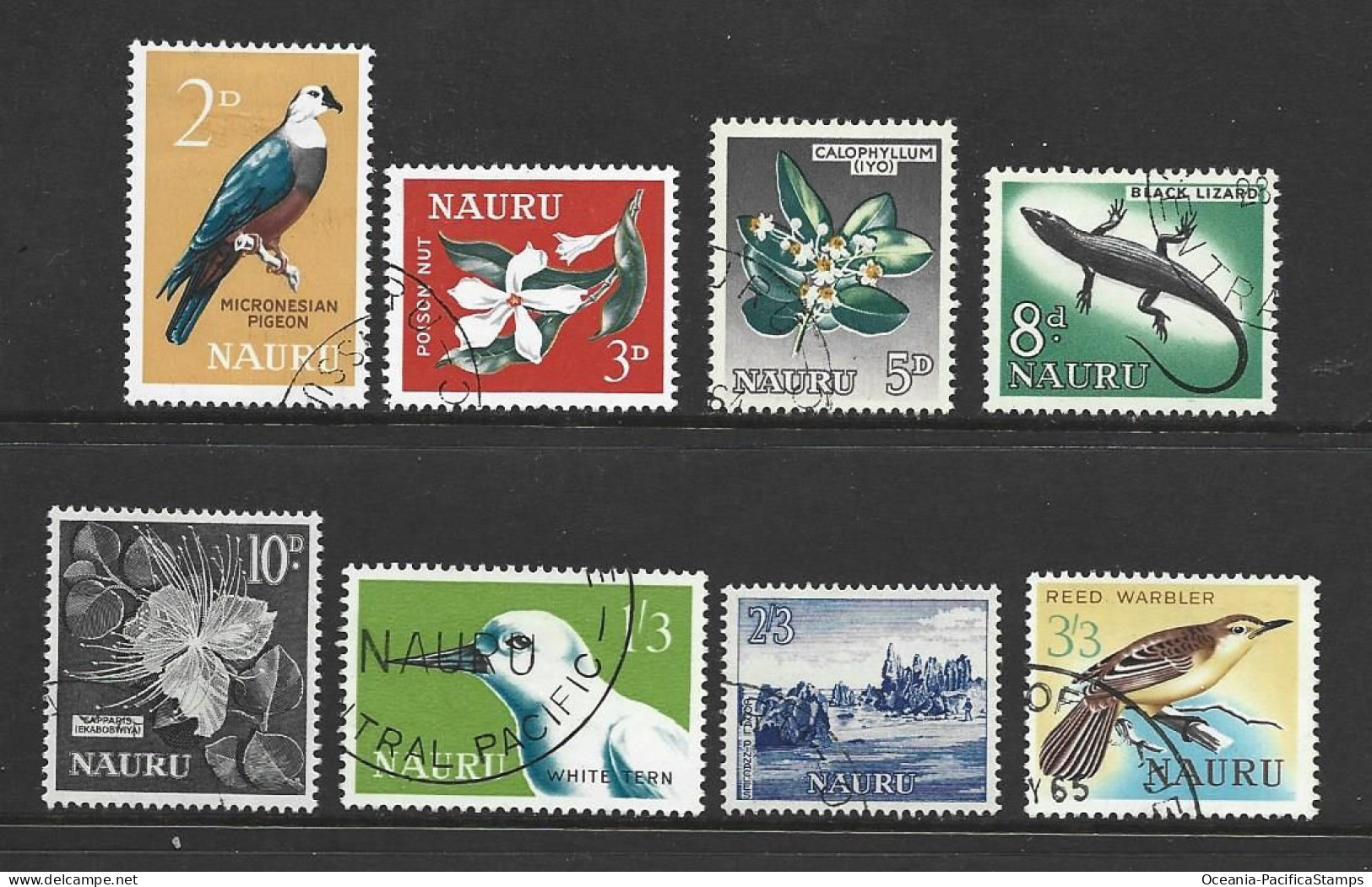 Nauru 1963 - 1965 Definitives Set Of 8 FU - Nauru