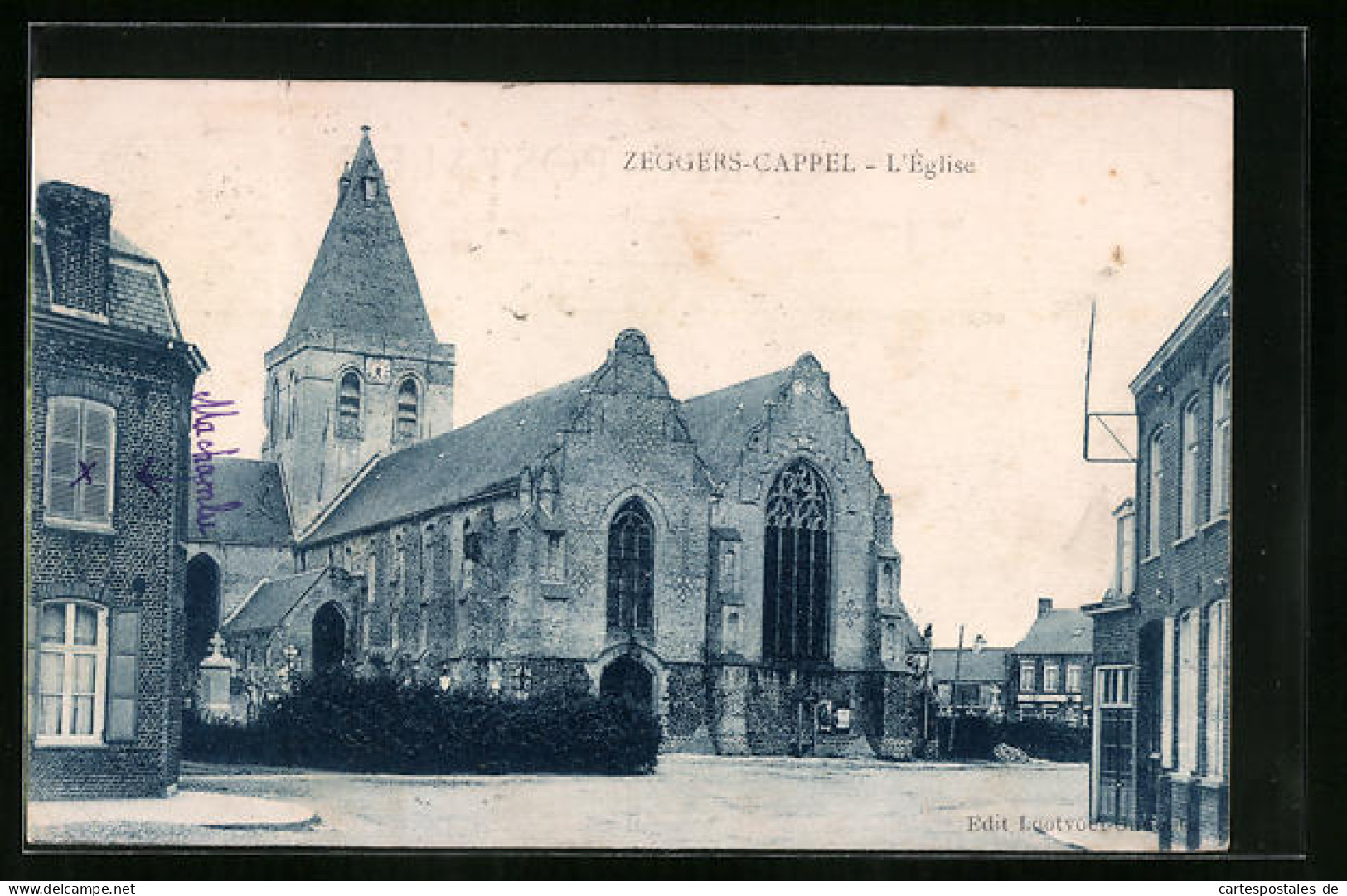 CPA Zeggers-Cappel, L`Église  - Sonstige & Ohne Zuordnung