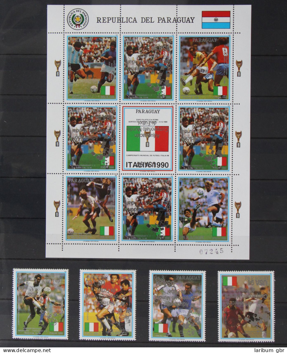 Paraguay Fußball-WM 1994 Postfrisch Mit Silbernem Aufdruck Kopfstehend #JG838 - Paraguay