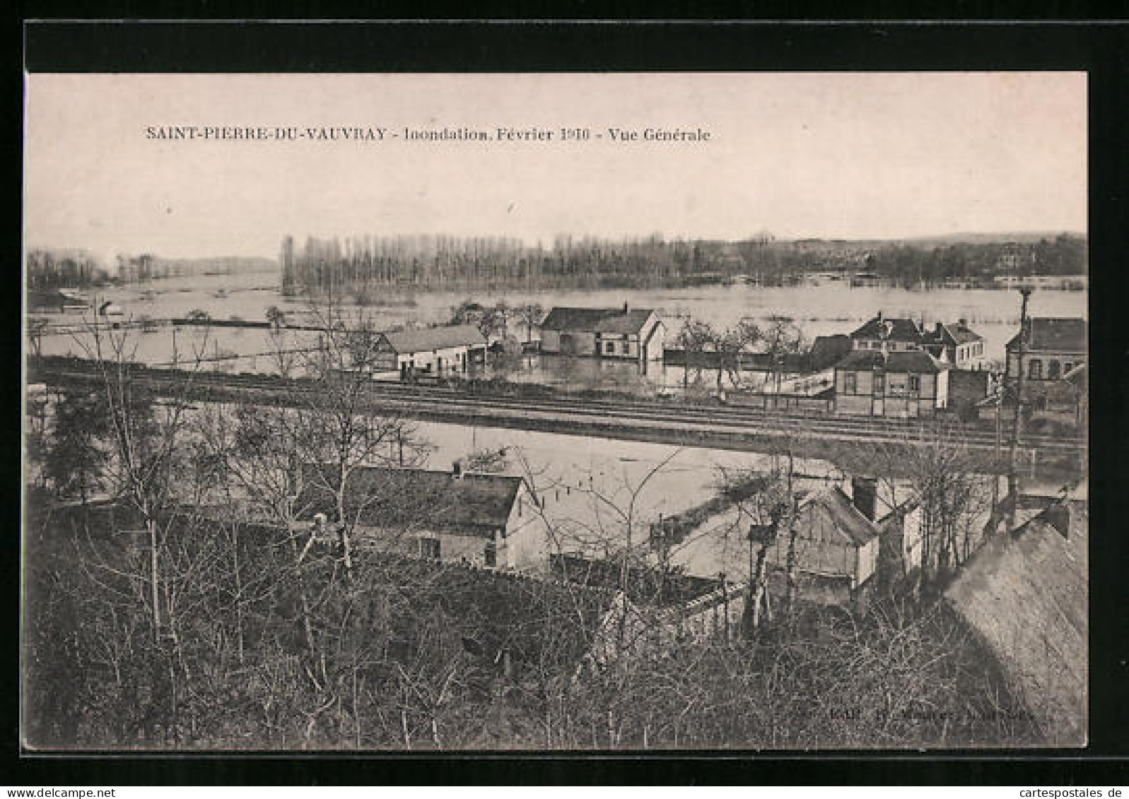 CPA Saint-Pierre-du-Vauvray, Inondation De 1910, Vue Générale, Inondation  - Altri & Non Classificati
