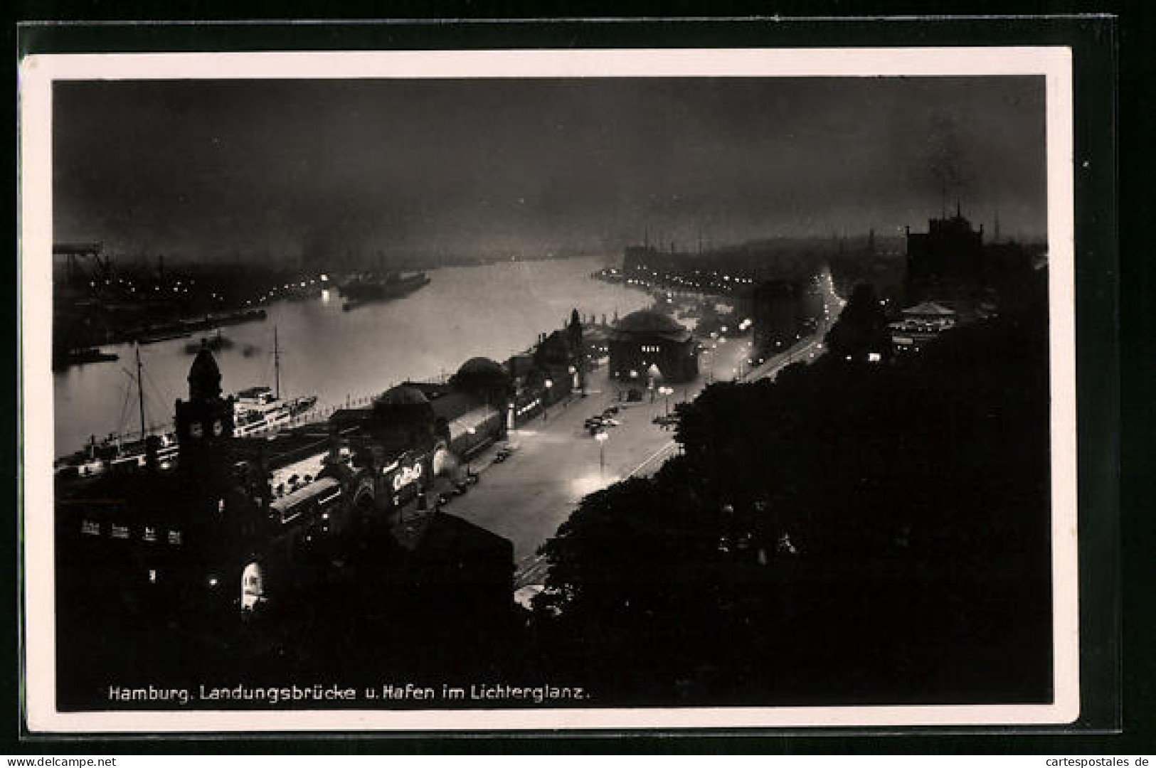 AK Hamburg-Harburg, Landungsbrücke Und Hafen Im Lichterglanz  - Harburg