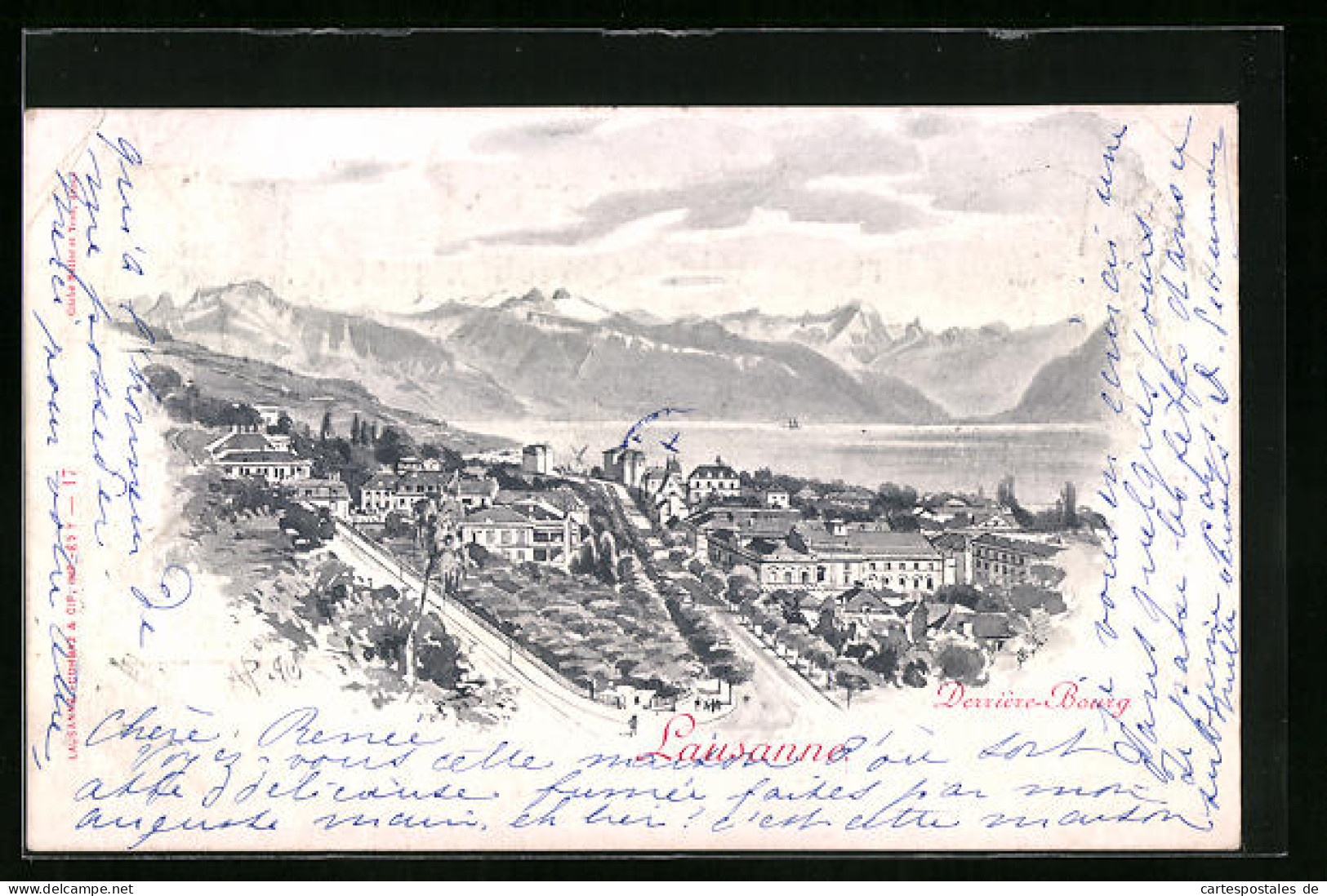 Künstler-AK Lausanne, Derrière-Bourg  - Lausanne