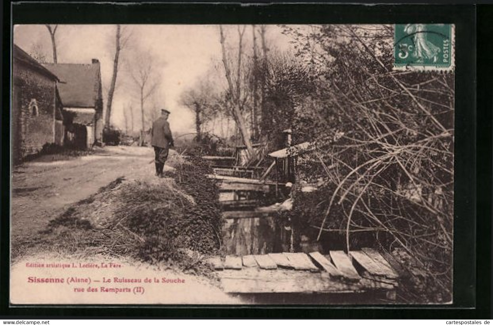 CPA Sissonne, Le Ruisseau De La Souche Rue Des Remparts  - Sissonne