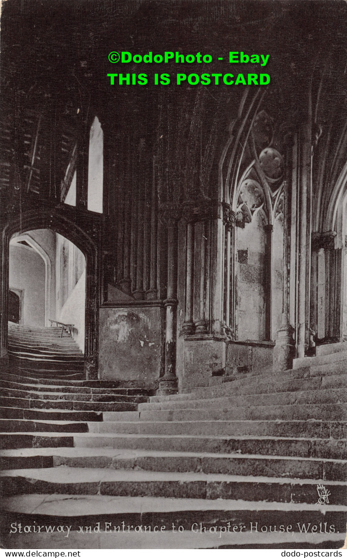 R452038 Wells. Stairway And Entrance To Chapter House. Tuck. Silverette. 1892 - Welt