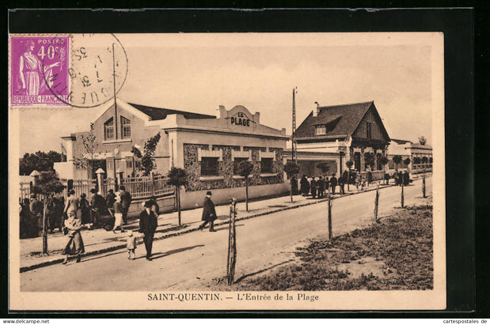 CPA Saint-Quentin, L'Entrée De La Plage  - Saint Quentin