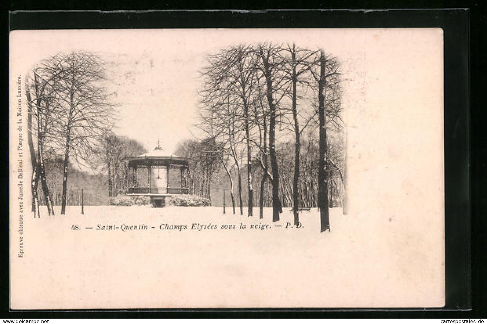 CPA Saint-Quentin, Champs Elysées Sous La Neige  - Saint Quentin