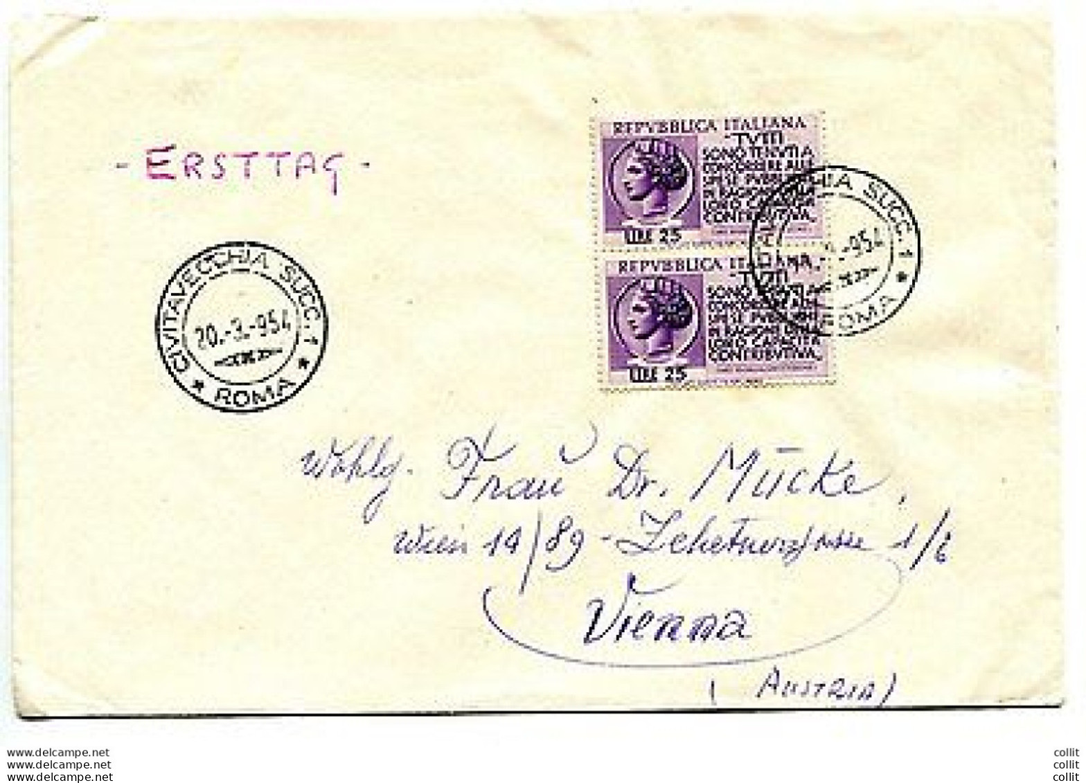 Reddito Coppia + Complementare Su Busta Per L'Austria - 1946-60: Poststempel