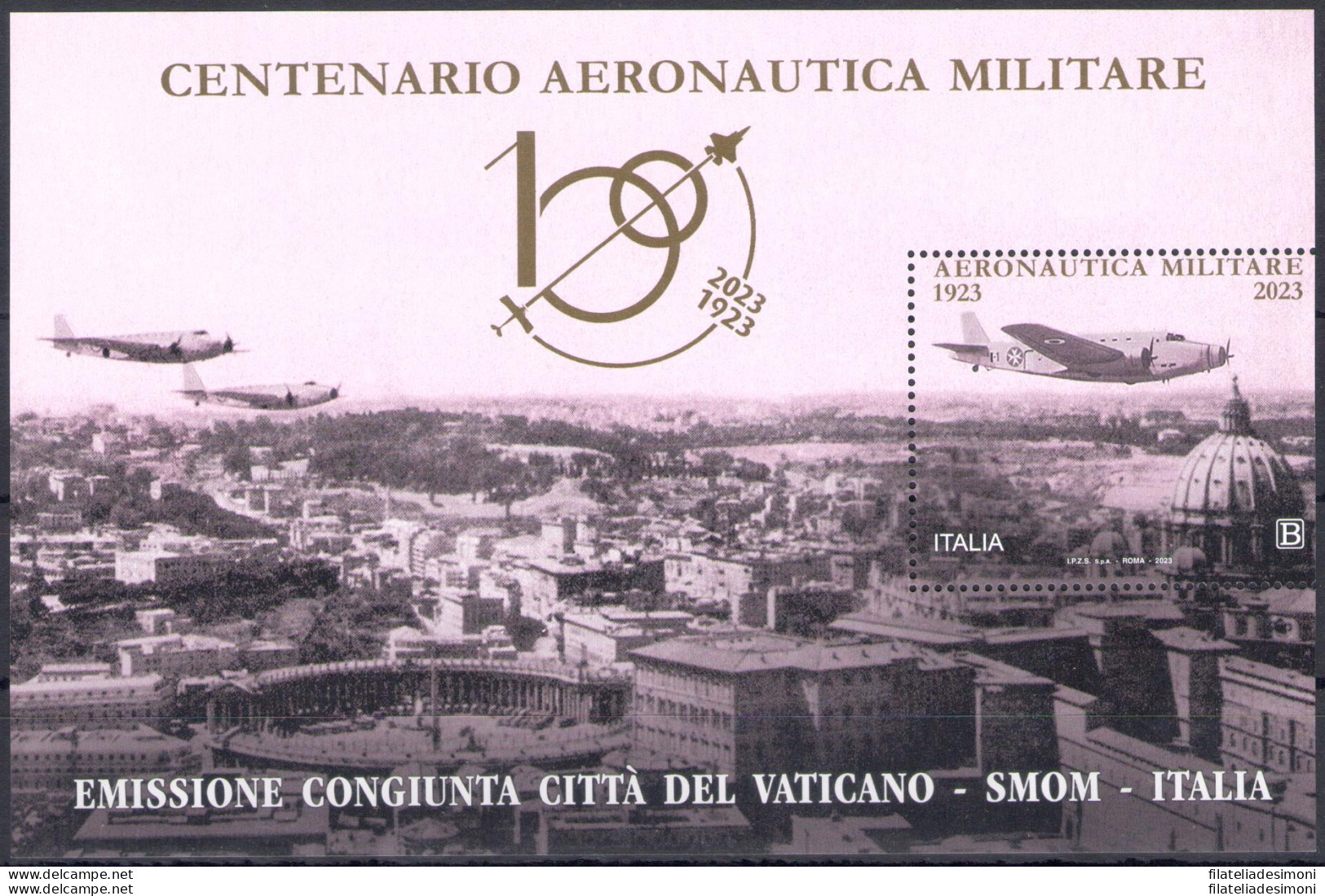 2023 Italia Centenario Aeronautica Militare - Foglietto - MNH** - Blocs-feuillets