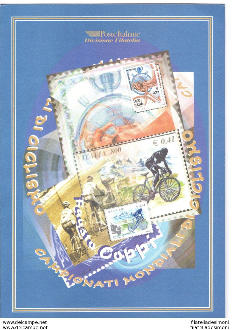 1999 Italia - Repubblica, Folder Campionati Mondiali Di Ciclismo Fausto Coppi, MNH** - Pochettes