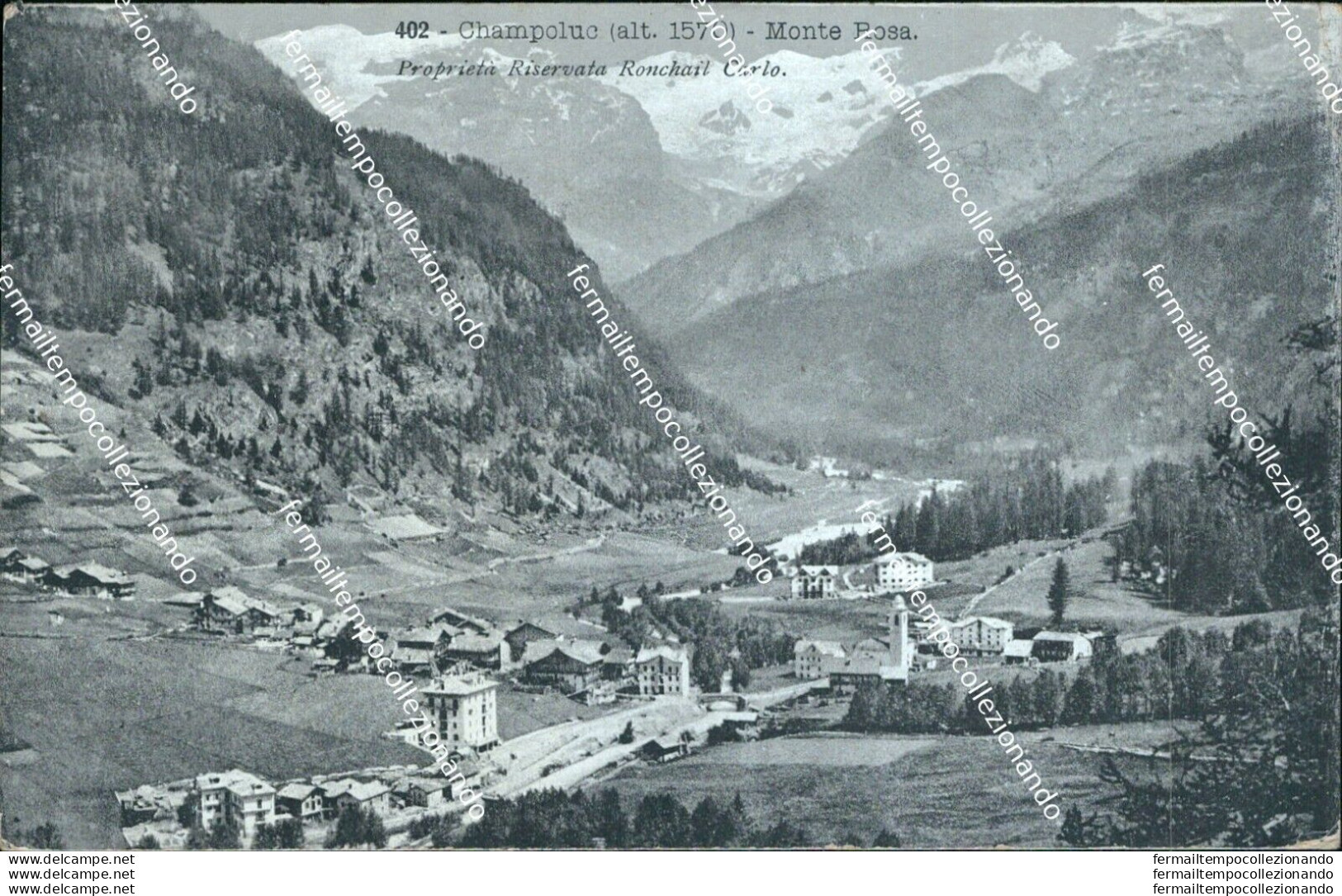 Bg214 Cartolina Champoluc Monte Rosa 1910 Provincia Di Aosta - Aosta