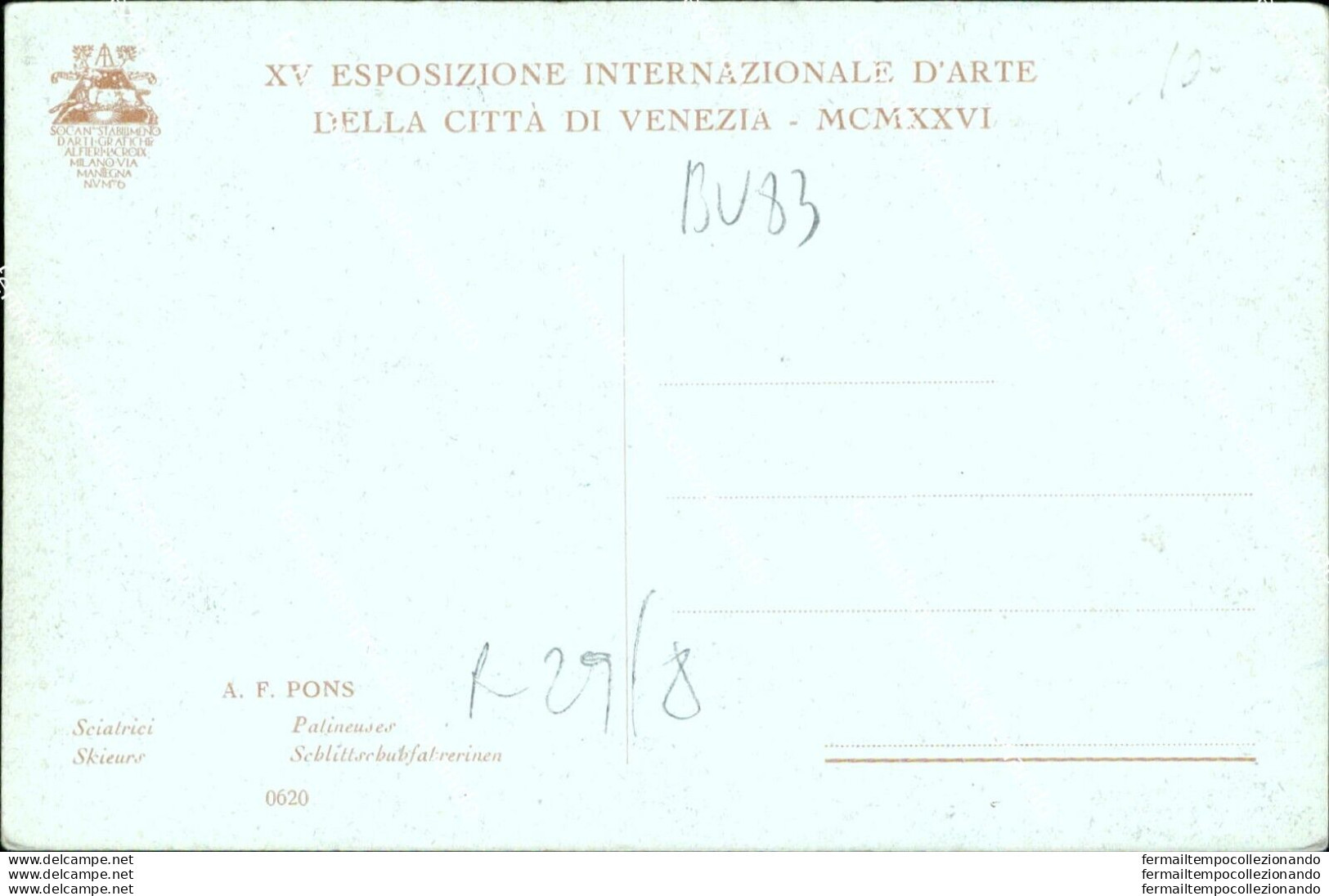Bu83 Cartolina  Xv Esposizione Internazionale D'arte Della Citta' Di Venezia - Venezia (Venedig)