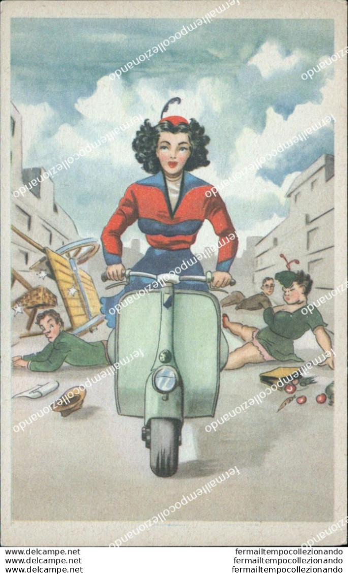 Bu89 Cartolina Vespa Serie Umoristica - Sonstige & Ohne Zuordnung