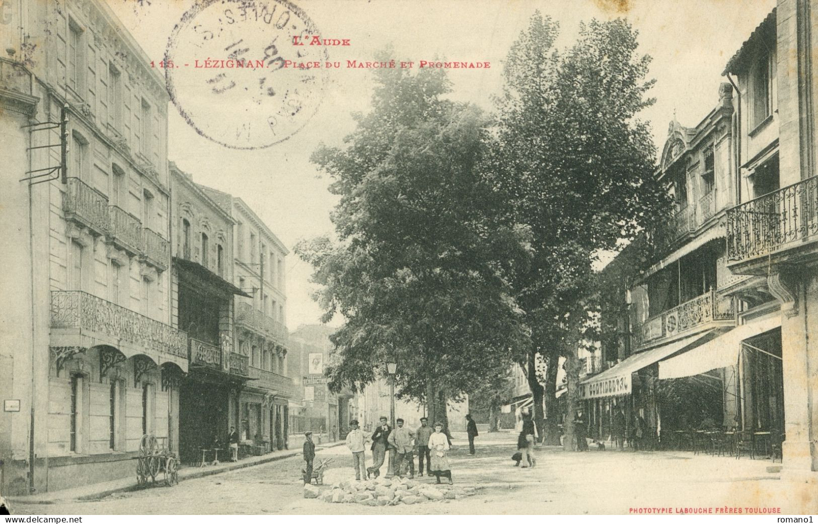 11)   LEZIGNAN   -  Place Du Marché Et Promenade - Sonstige & Ohne Zuordnung