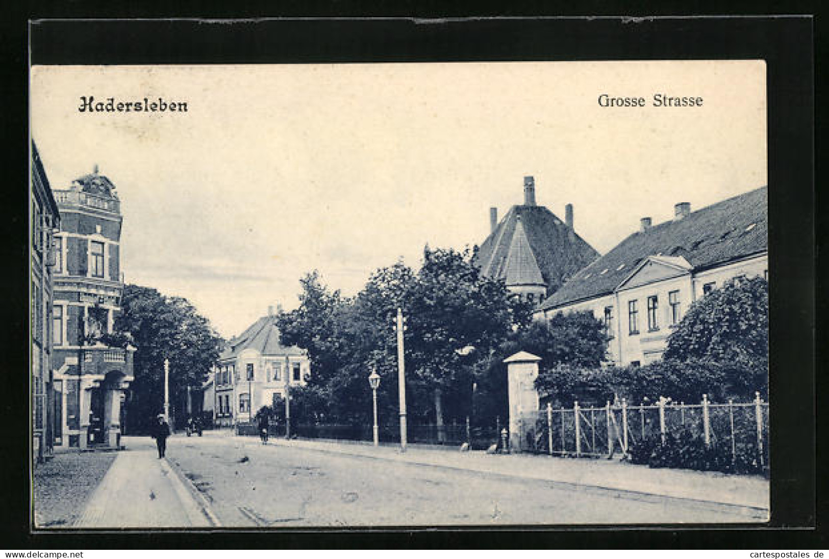 AK Hadersleben, Grosse Strasse Mit Passanten  - Danemark