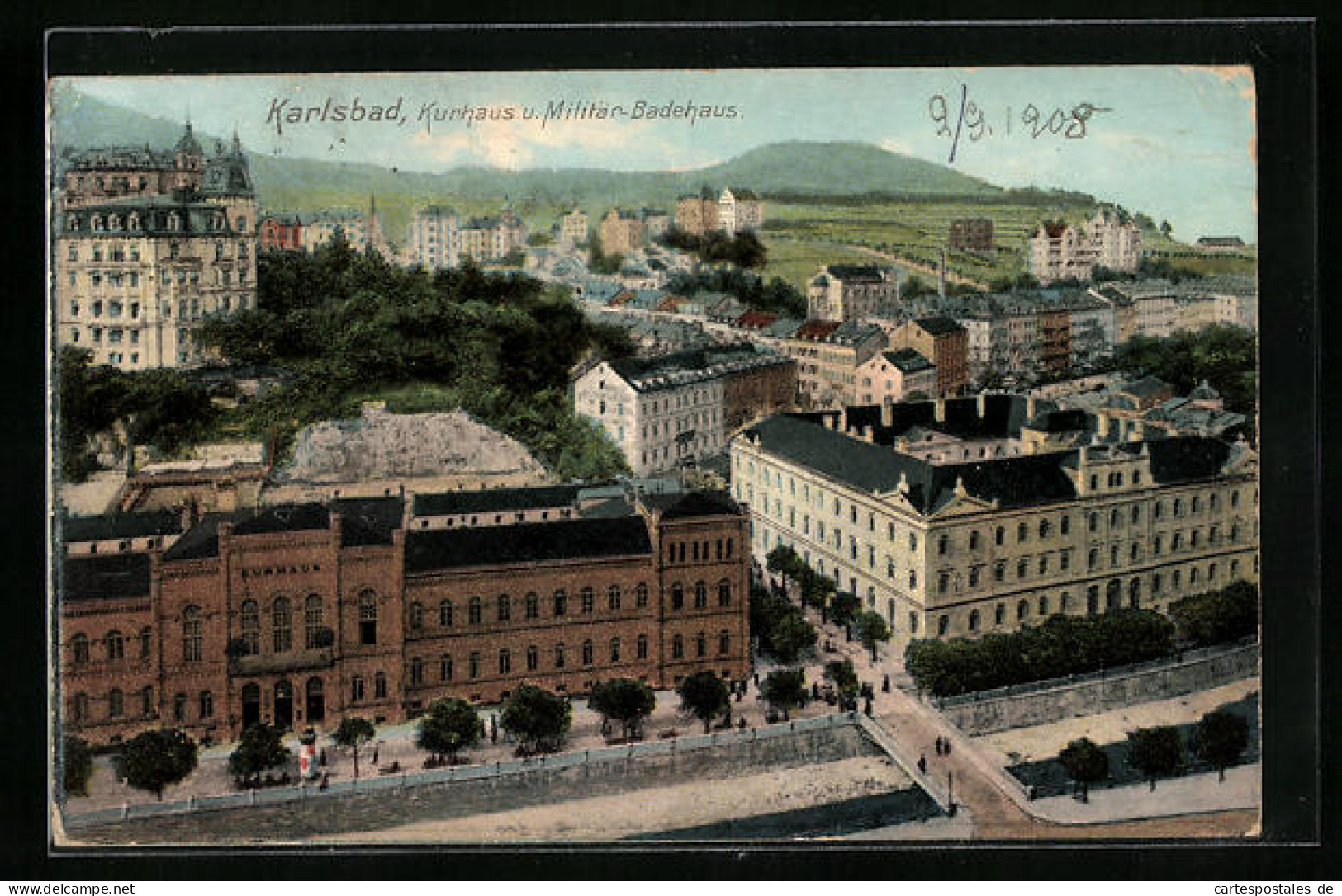 AK Karlsbad, Kurhaus Und Militär-Badehaus  - Tchéquie