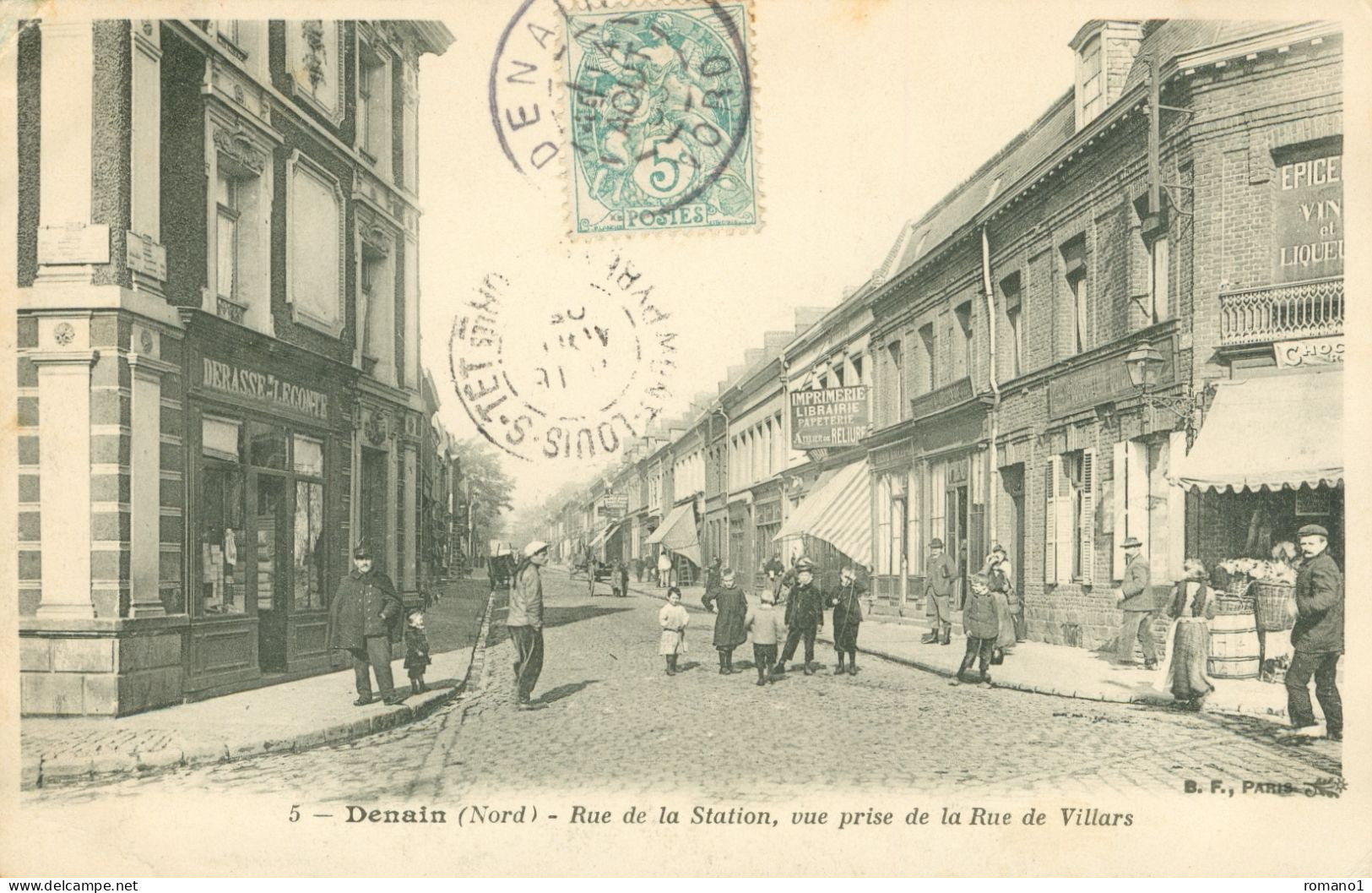 59)   DENAIN  -  Rue De La Station Vue Prise De La Rue De Villars - Denain