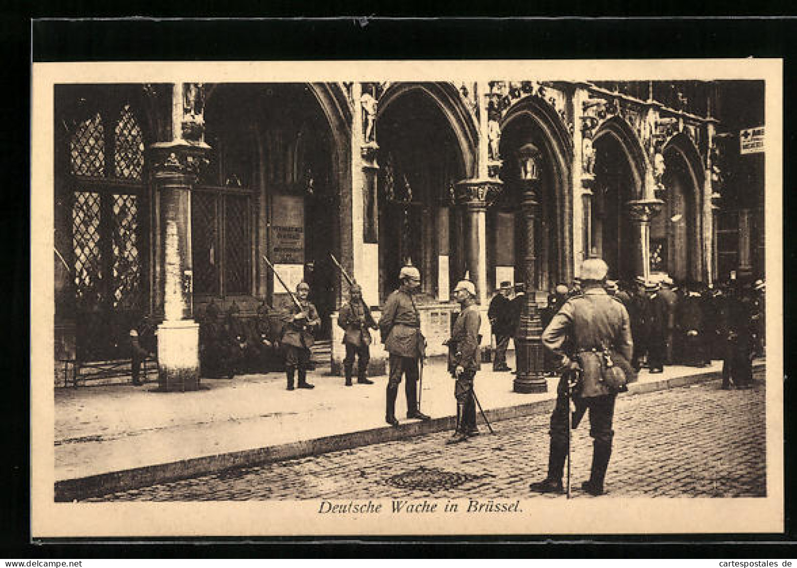 AK Deutsche Wache In Brüssel, Deutsche Besetzung  - Guerre 1914-18