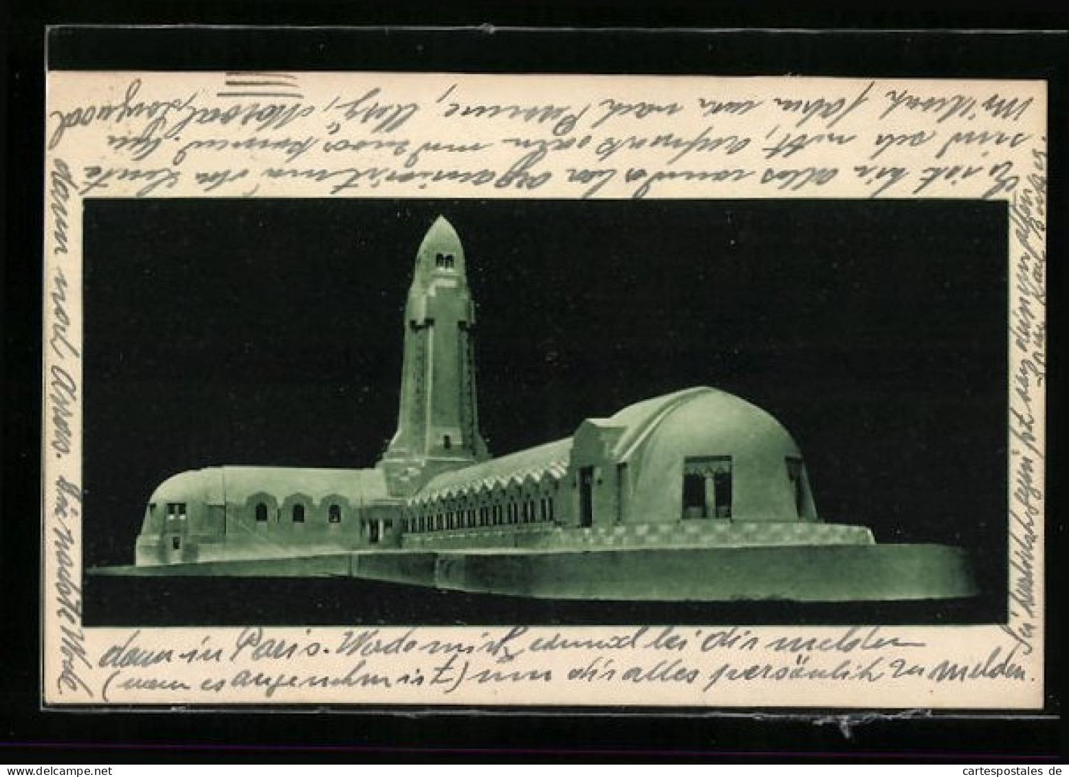 AK The Ossuary Of Douaumont, Photography Of The Sketch Showing The Catholic Chapel In The Back Of The Monument  - Guerre 1914-18