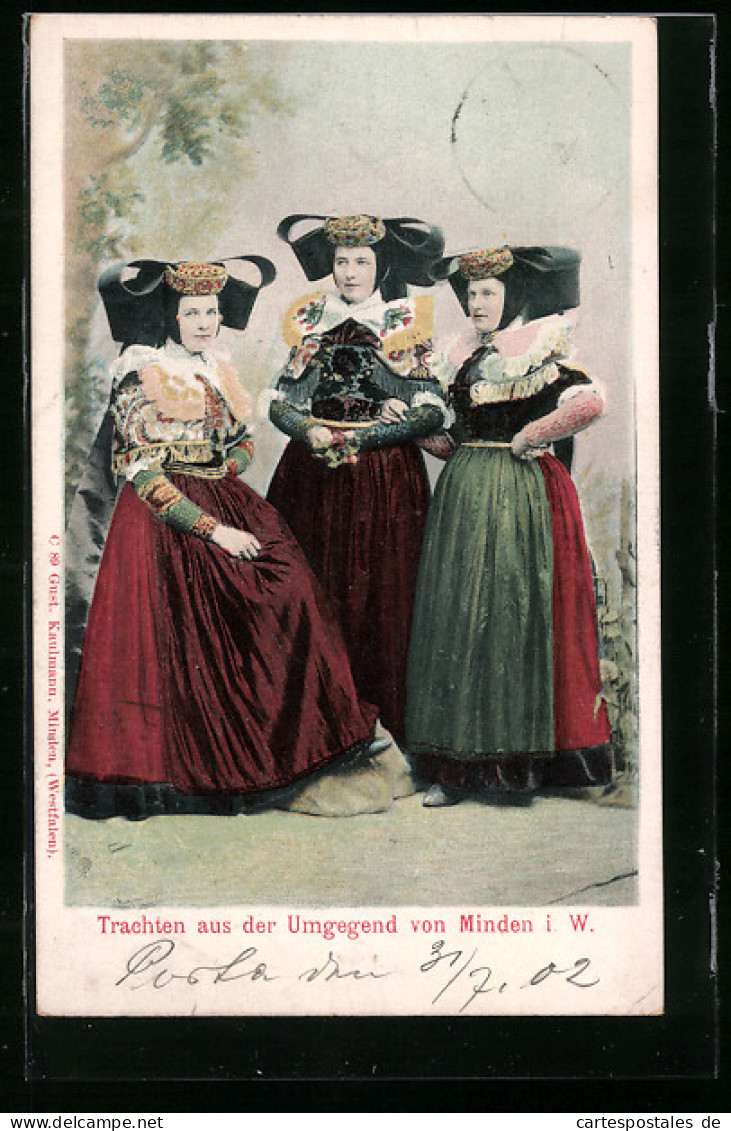 AK Minden I. W., Drei Frauen In Tracht  - Kostums