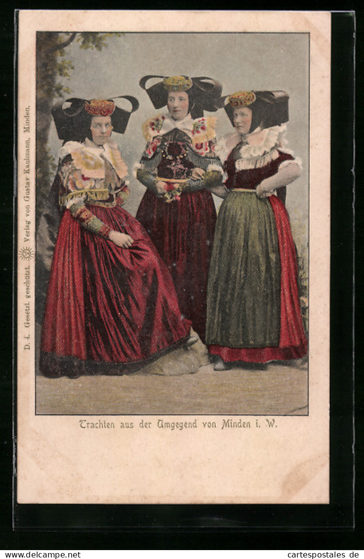 AK Minden I. W., Drei Frauen In Tracht  - Costumes