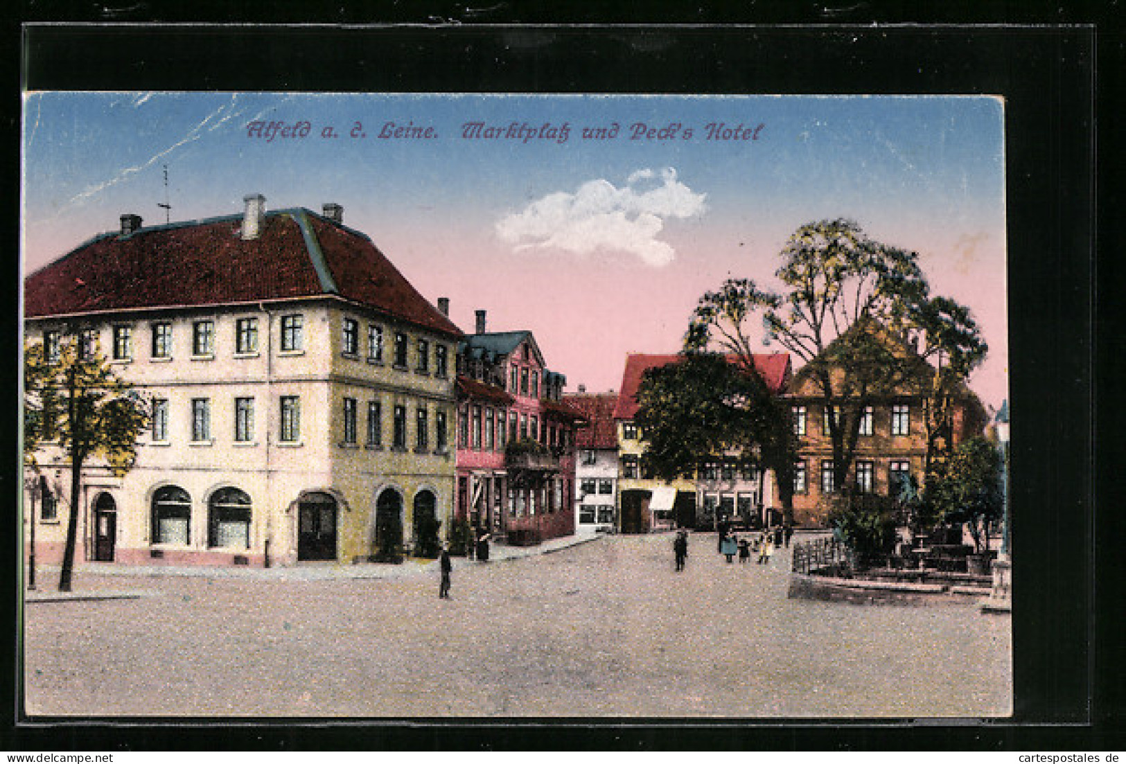 AK Alfeld A. D. Leine, Marktplatz Und Peck`s Hotel  - Alfeld