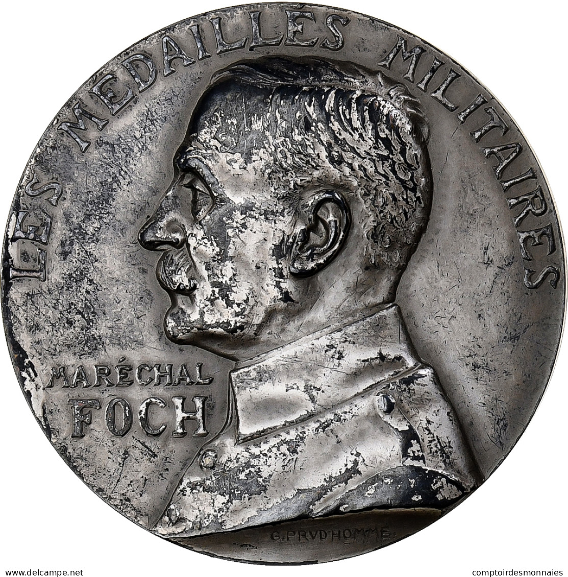 France, Médaille, Oeuvre De L'Orphelinat, Maréchal Foch, 1975, Argent - Sonstige & Ohne Zuordnung