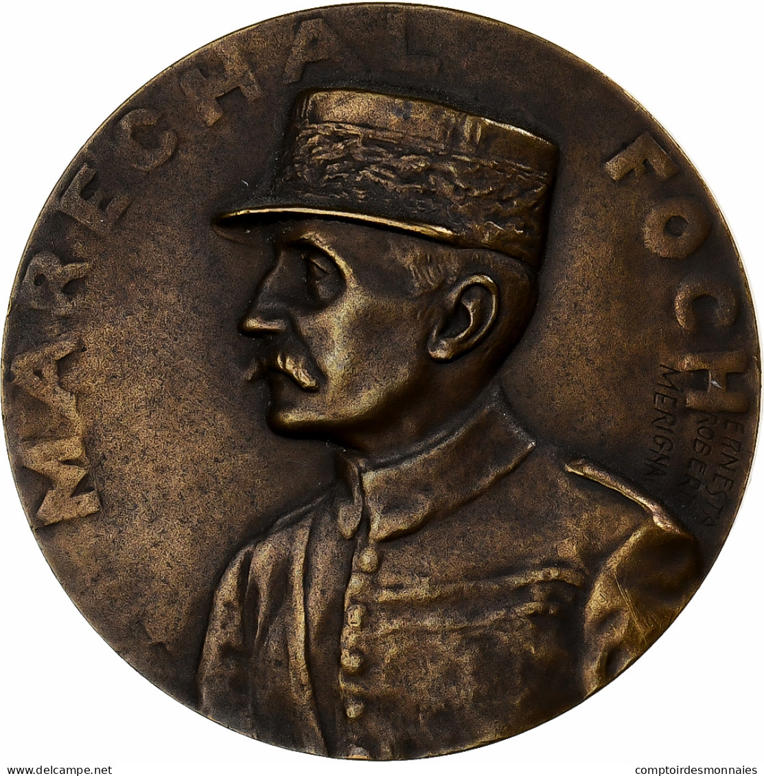 France, Médaille, Maréchal Foch, Commandant Des Armées, 1918, Bronze - Andere & Zonder Classificatie