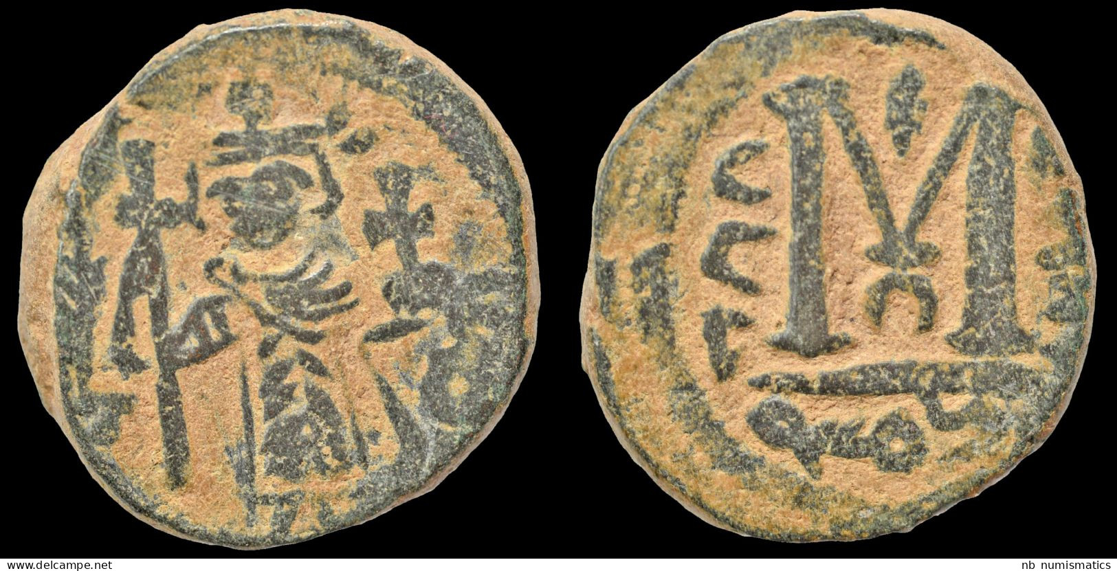 Islamic Arab Byzantine Umayyad Caliphate AE Fals - Islamische Münzen
