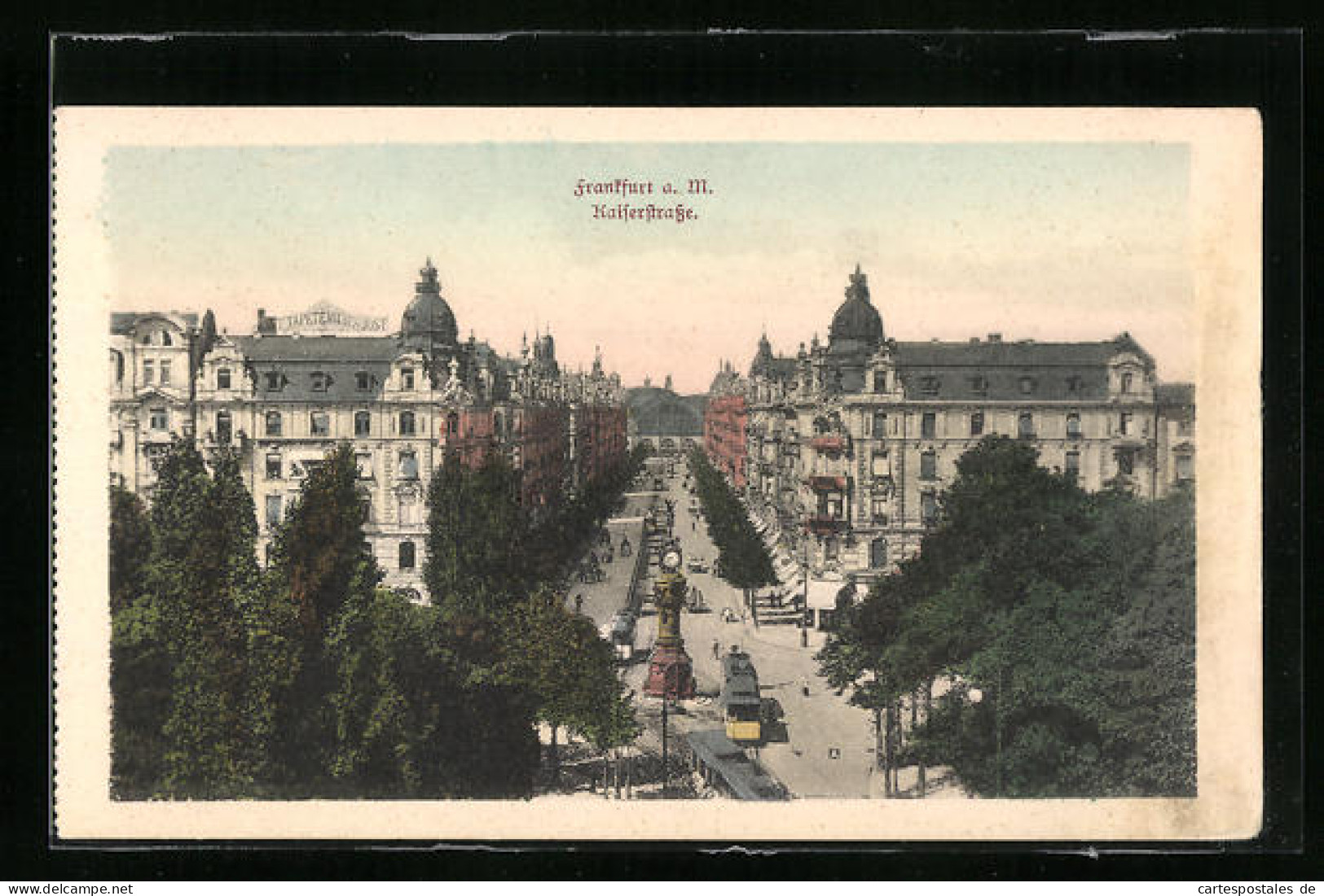 AK Frankfurt A. M., Kaiserstrasse Mit Tapetenhaus Just Und Strassenbahn  - Tram