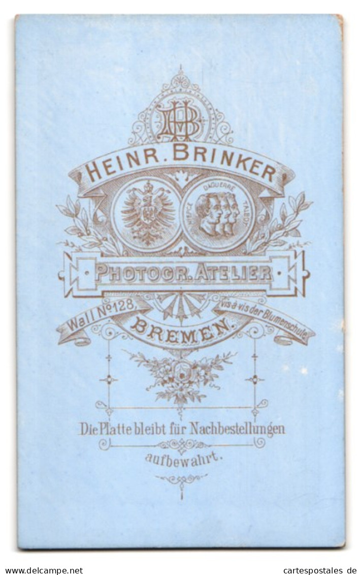 Fotografie Heinr. Brinker, Bremen, Wall 128, Elegant Gekleideter Herr Mit Oberlippenbart  - Anonyme Personen