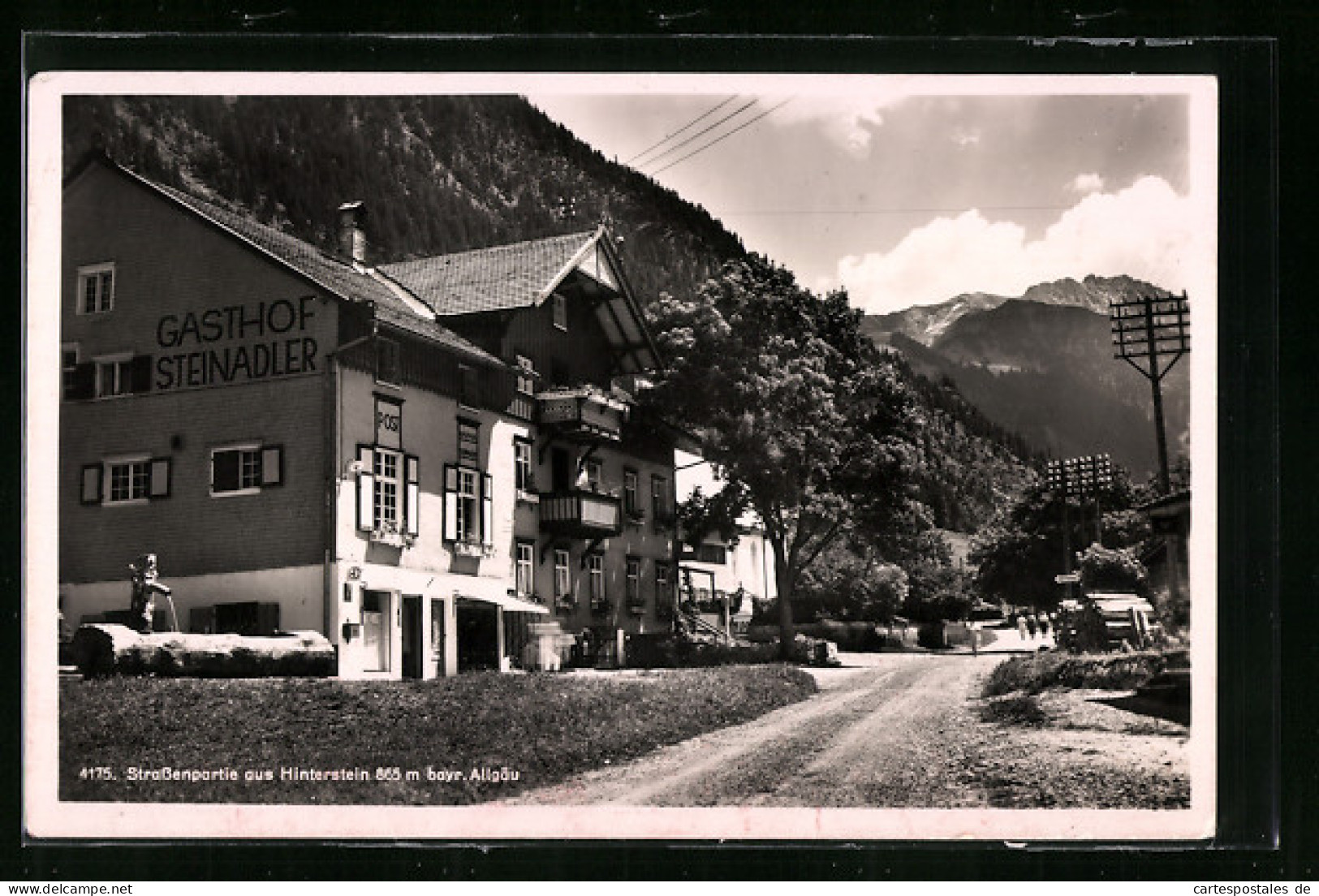 AK Hinterstein /Bayr. Allgäu, Strassenpartie Mit Gasthof Steinadler  - Sonstige & Ohne Zuordnung