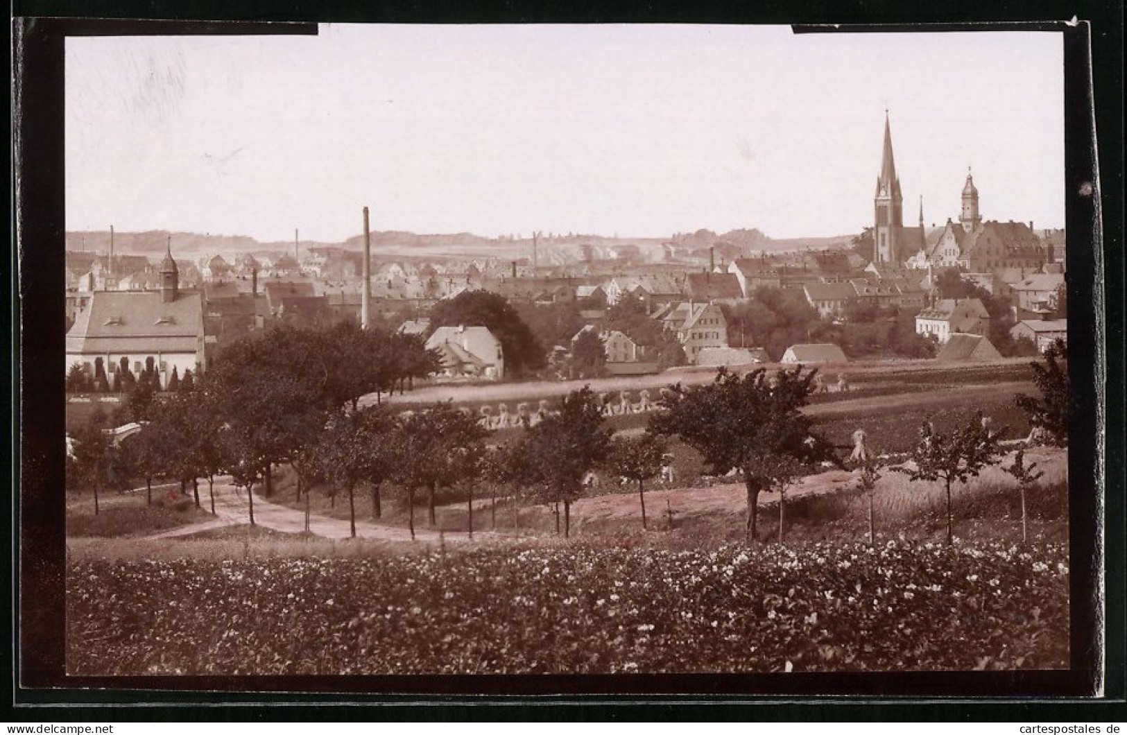 Fotografie Brück & Sohn Meissen, Ansicht Geringswalde, Blick Auf Die Stadt Mit Den Kirchen  - Orte