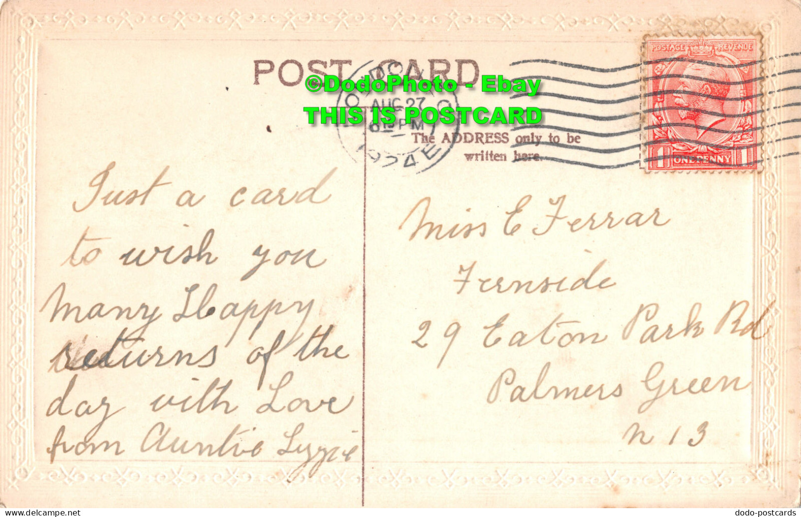 R452450 Sincere Birthday Greeting. Flowers. Postcard. 1924 - Wereld