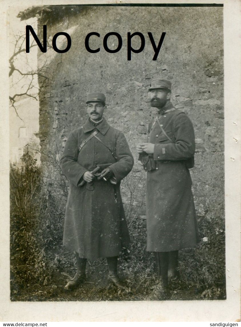 PHOTO FRANCAISE - POILUS OFFICIERS A CHAMPENOUX PRES DE AMANCE - NANCY MEURTHE ET MOSELLE GUERRE 1914 1918 - Guerre, Militaire