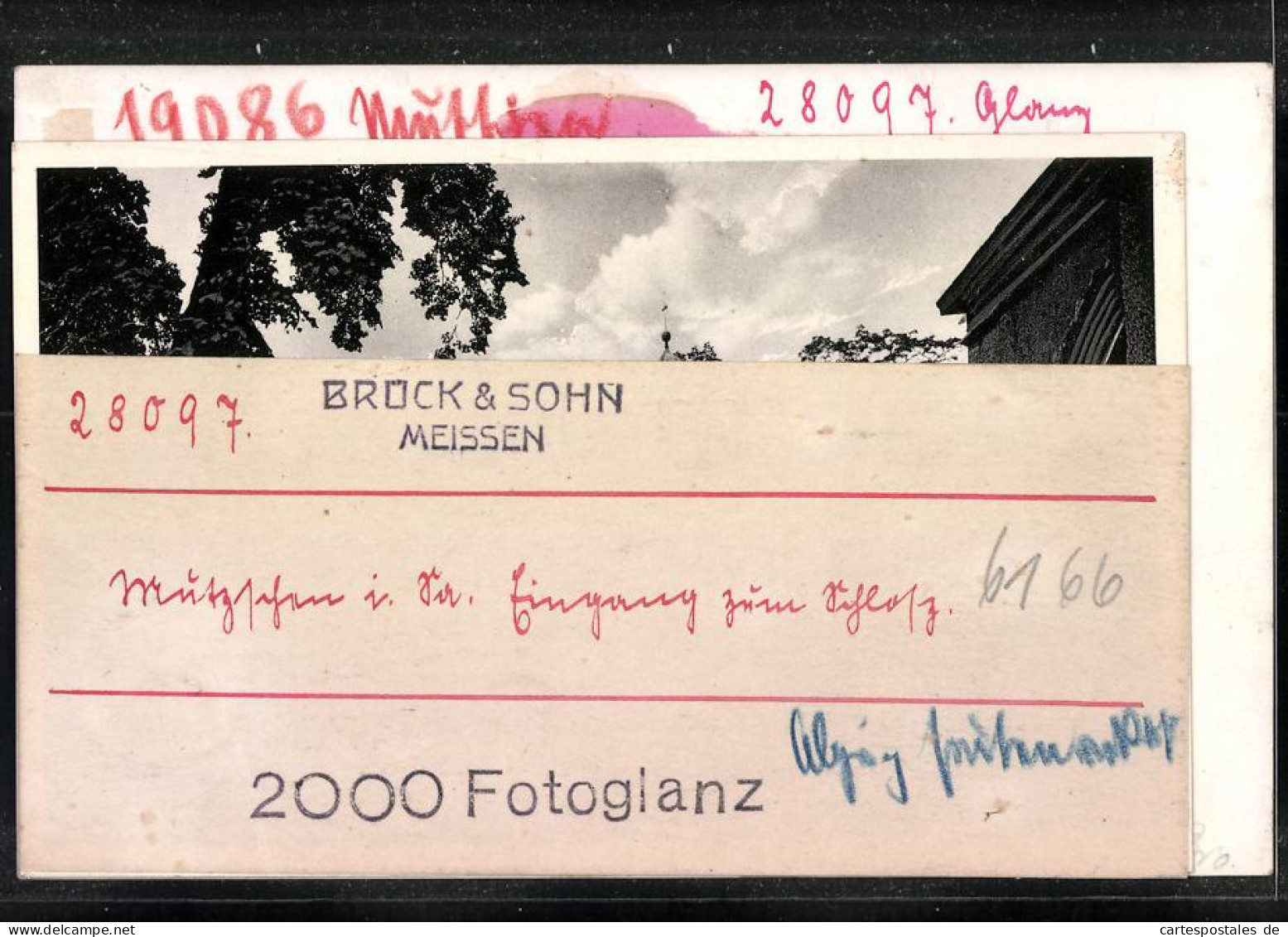 Fotografie Brück & Sohn Meissen, Ansicht Mutzschen I. Sa., Blick Auf Den Schlosseingang  - Lieux